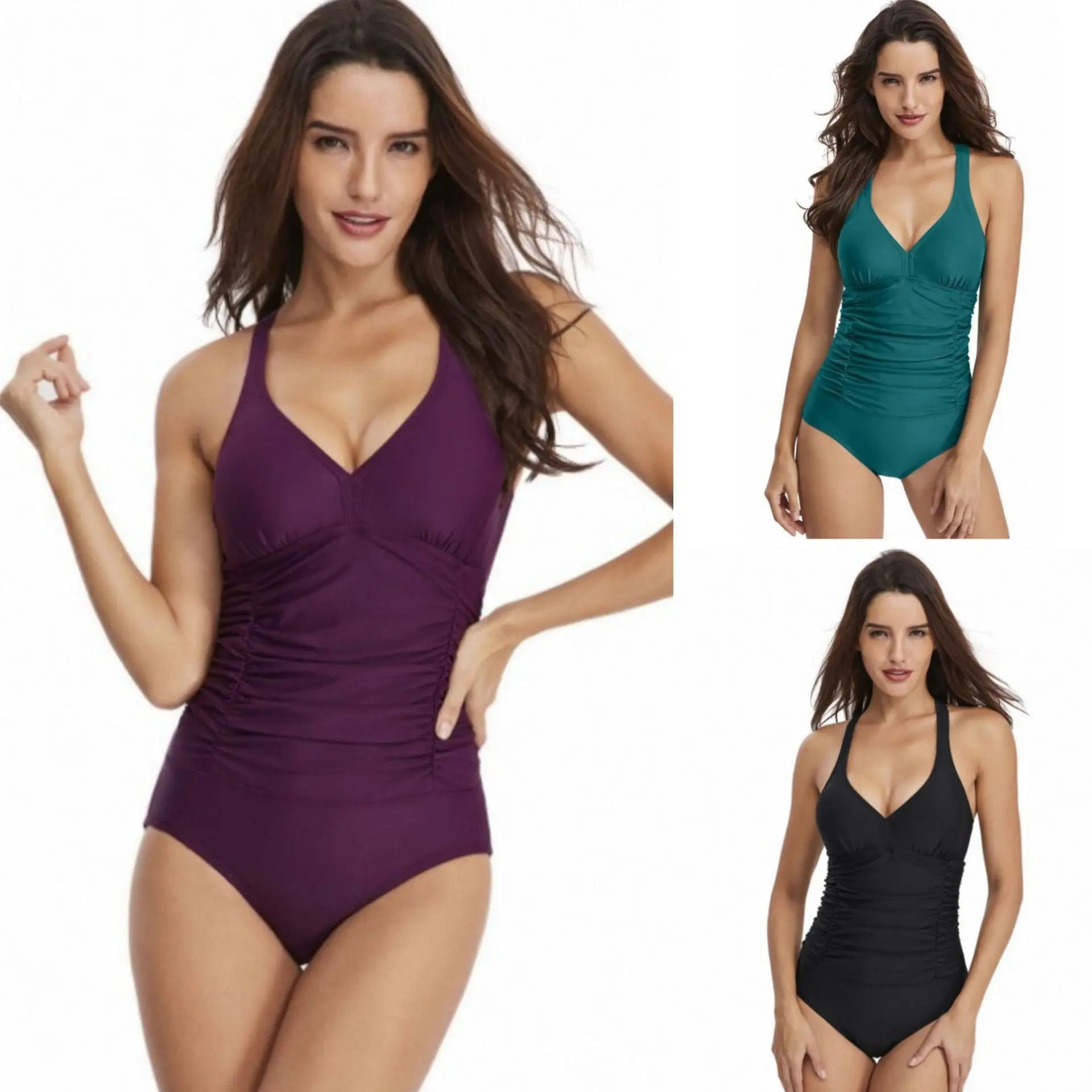 Conservative Belly Covering Bikini Seaside Hot Spring Multi Color Swimsuit