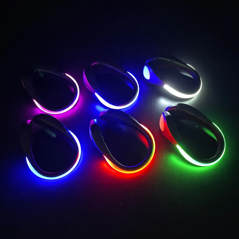 USB Charging Night Gear RGB Strobe and Steady Color Flash Mode Safety Shoe Clip Lights for Running, Jogging, Walking, Biking