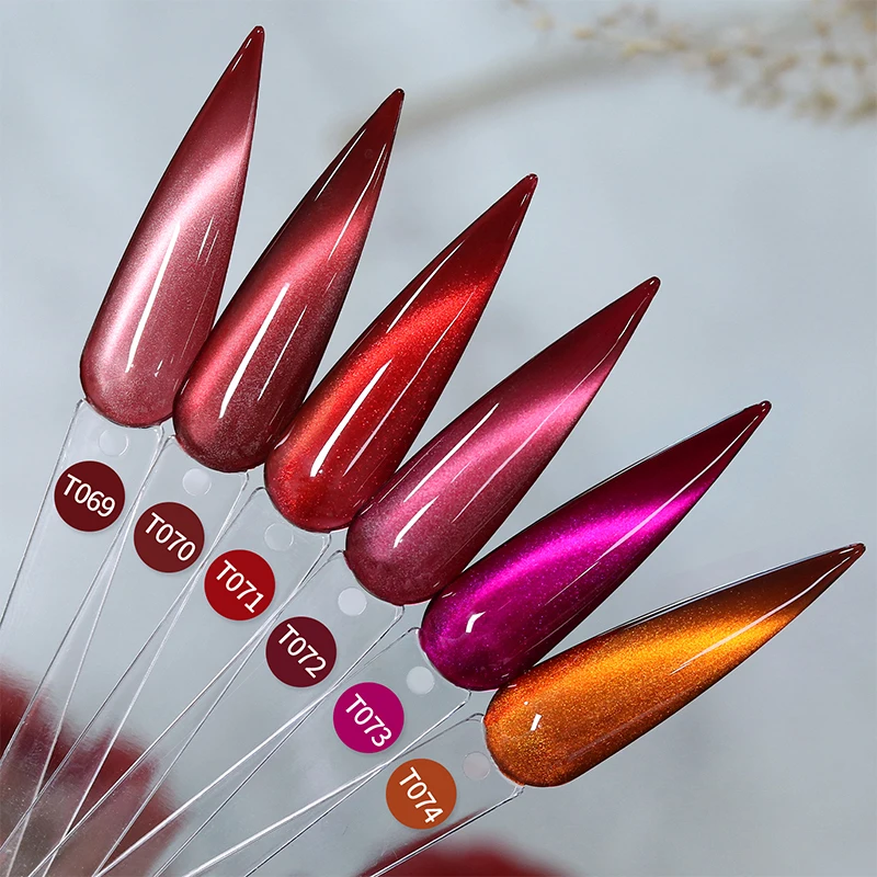 BORN PRETTY PRO OEM Red Gem Crystal Cat Eye Gel Polish Set Collection 12 Colors Resin Odorless Uv Led Cateye Nail Gel with Logo