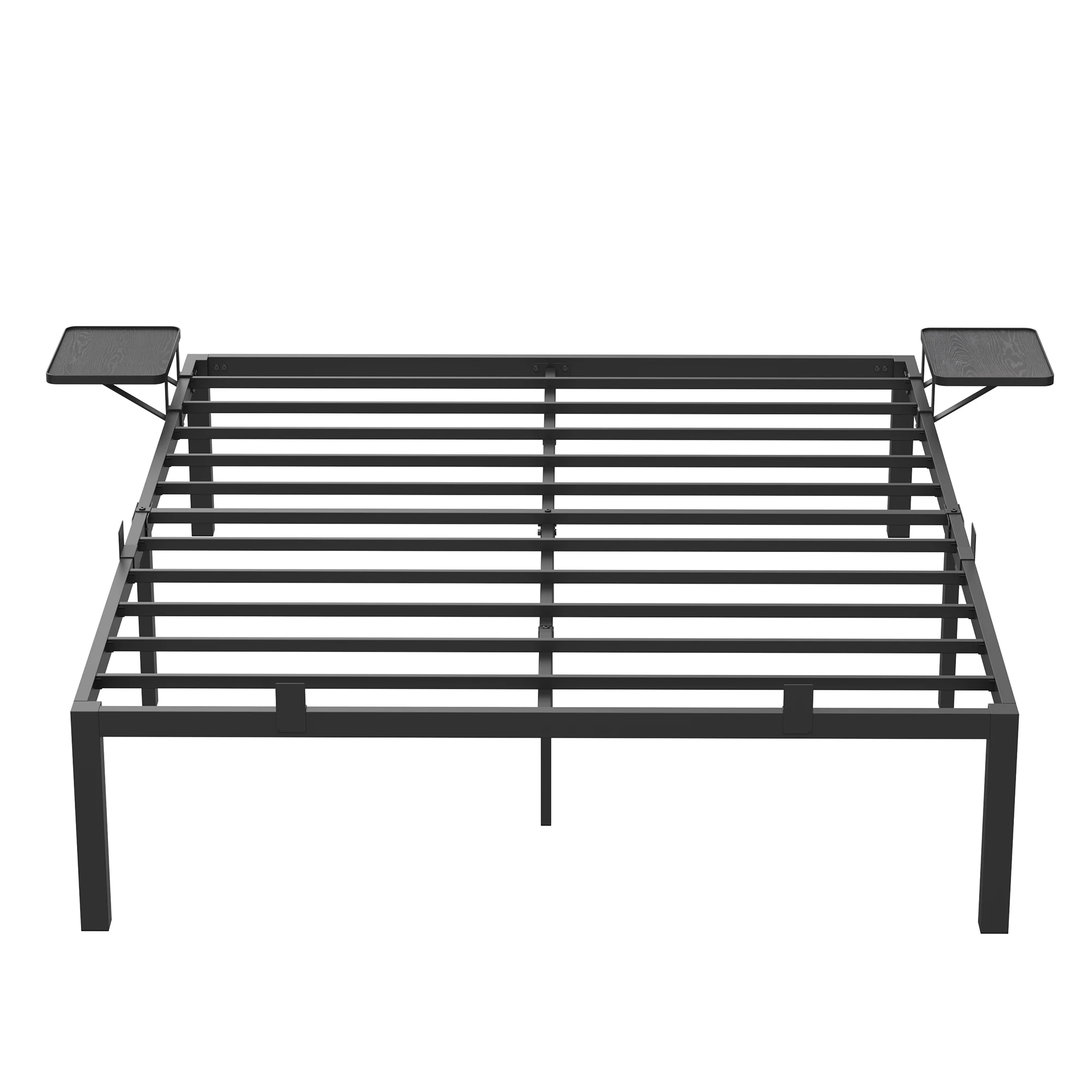 VASAGLE Modern Apartment industrial Metal Platform Bed Frame With Storage shelf