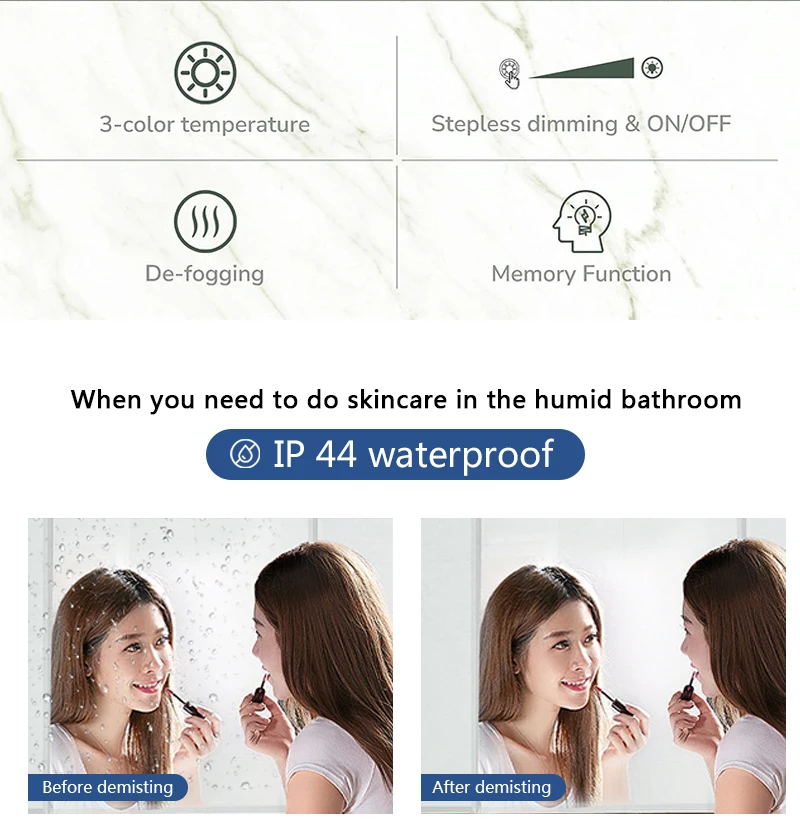 Medicine Cabinet with Mirror Fullkenlight Wall Mounted Bathroom Smart Led Mirror Cabinet Brass Modern Rectangle OEM ODM Custom