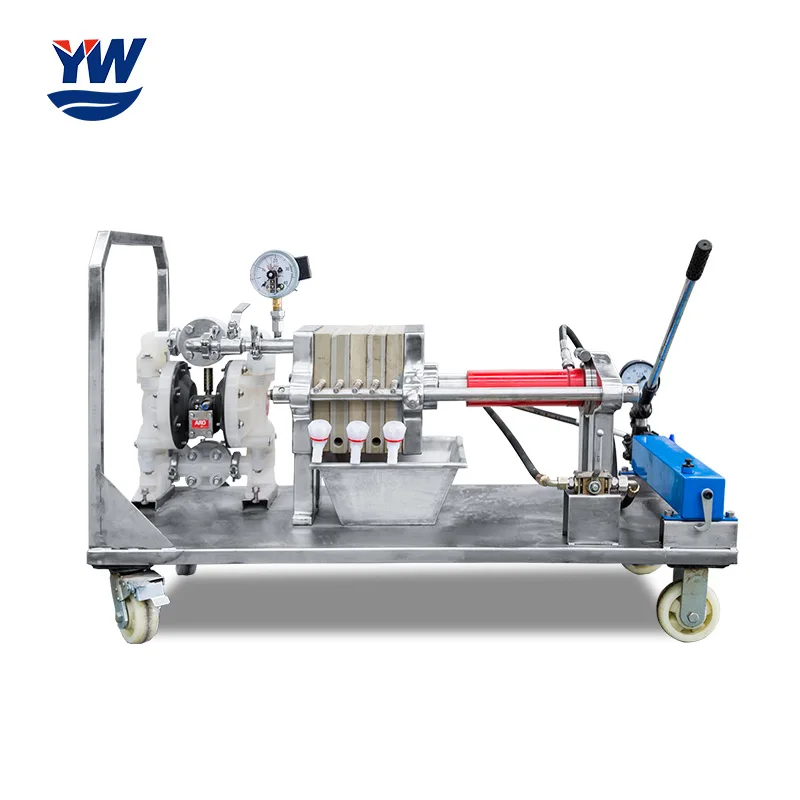 Movable Mini Hydraulic Membrane Filter Press Machine for Laboratory/Lab, Small Filter Press