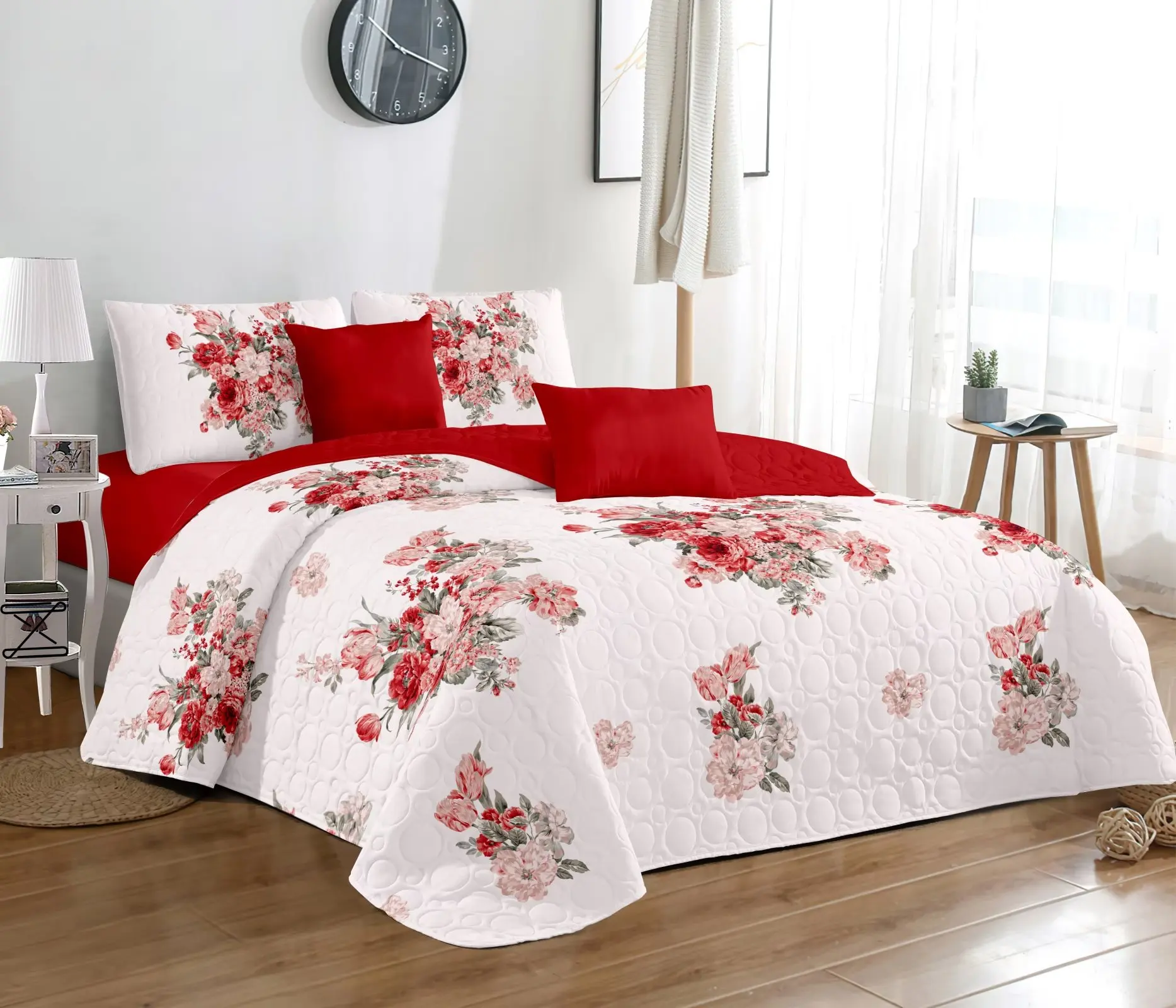 Solid/Printed Bedspread Quilt Coverlet Bedding Quilt Bedspread Sets for Home Hotel