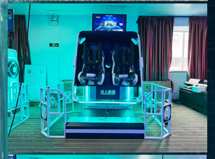 360 Degree 2 Chair 9D VR Roller Coaster Virtual Reality Simulator VR Machine 9D Virtual Reality