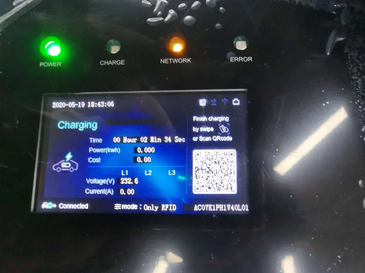 
Floor-Mounted Type1 AC EV Charger with 4.3 Inch Screen Ocpp PWM 1.6J Wifi AC 11kW/22kW Commercial ev charger 