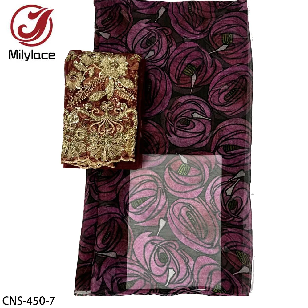 Floral Printed Silk Brocade Crepe Silk Organza Chiffon Fabric For Dresses