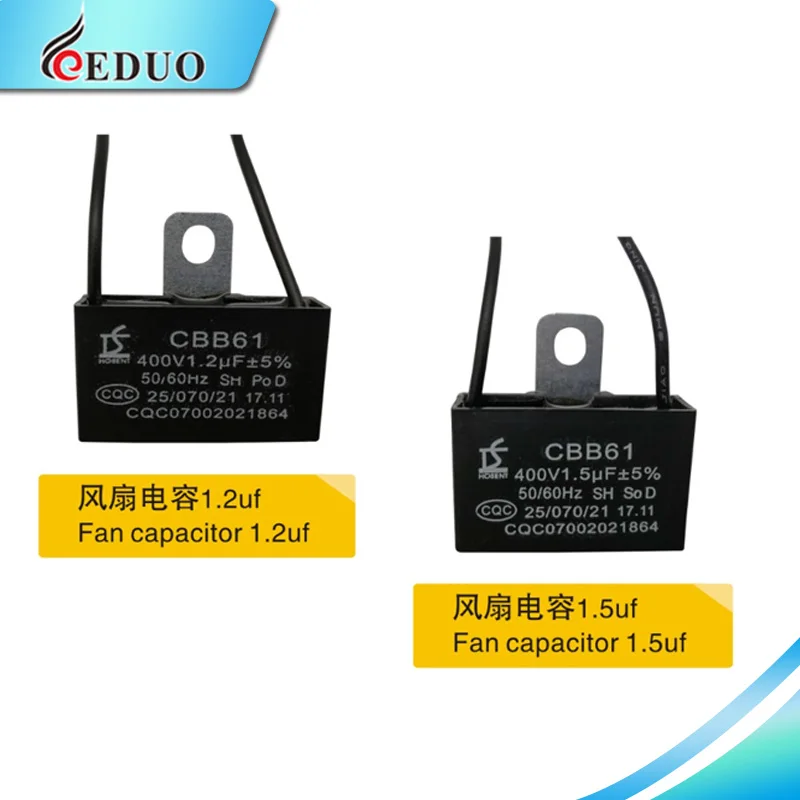 
Fan capacitor 1.2uf 1.5uf 2.0uf for Electric fan motor 