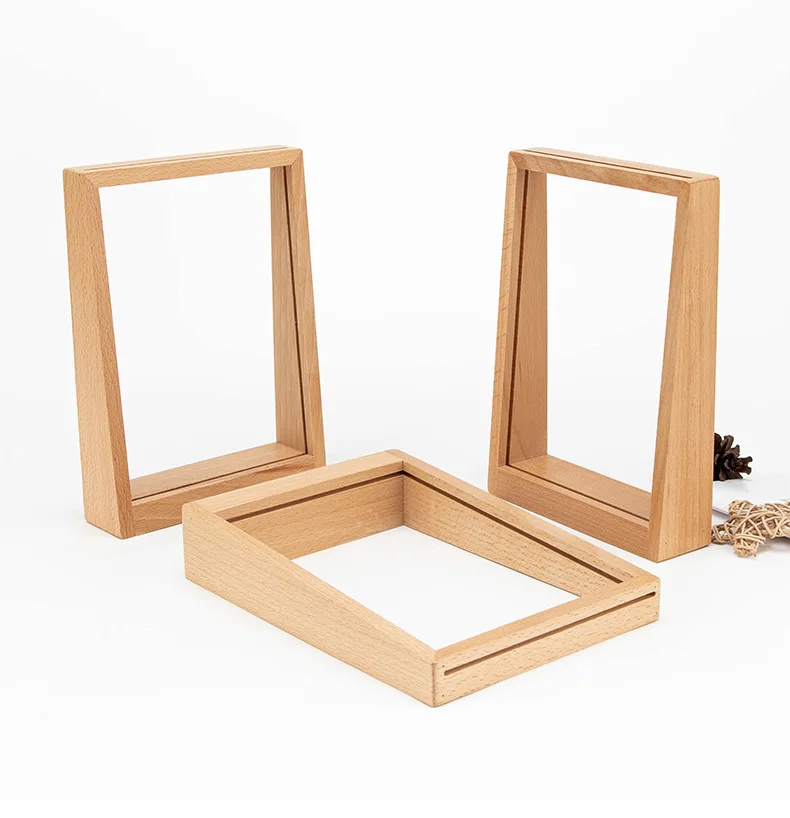 Customized High Quality  standing Wooden Picture Frames Photo Frame Wall-mounted A4 Solid Wood Frames Photo Albums