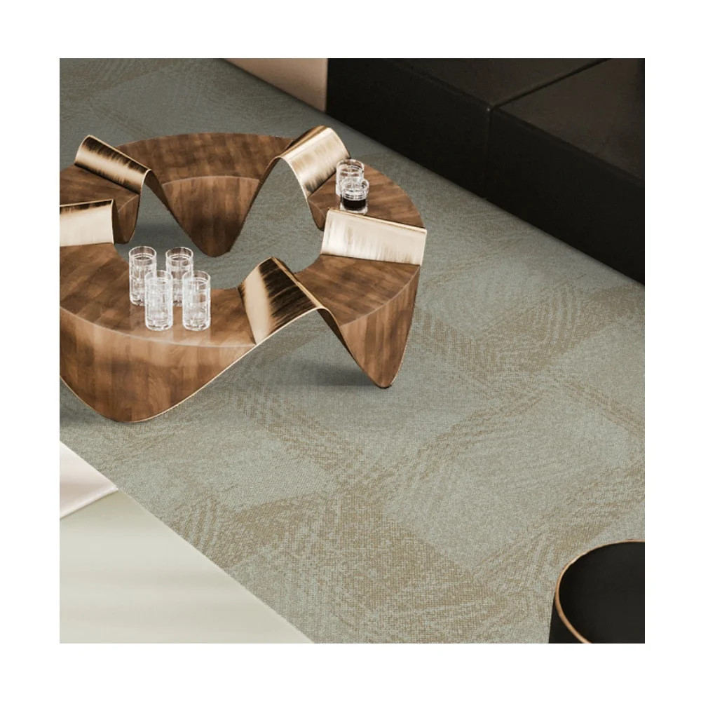 Kaili Custom Modern Woven PVC Prayer Carpet Tiles Hot Sale 50x50 Indoor Soft PP Polypropylene Loop Cut Pile Machine-Made Home