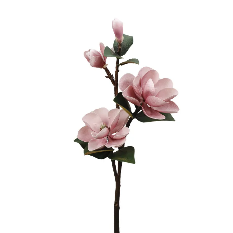 D-MG004 Wholesale foam flowers magnolia white red pink artificial Christmas flowers magnolia real touch magnolia flower