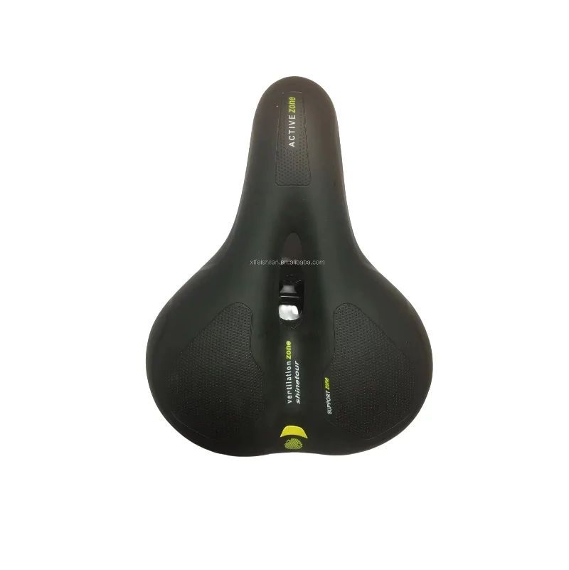 Comfortable Bicycle Saddle PU Leather with Ventilation & Massage Functions for Road and Mountain Biking