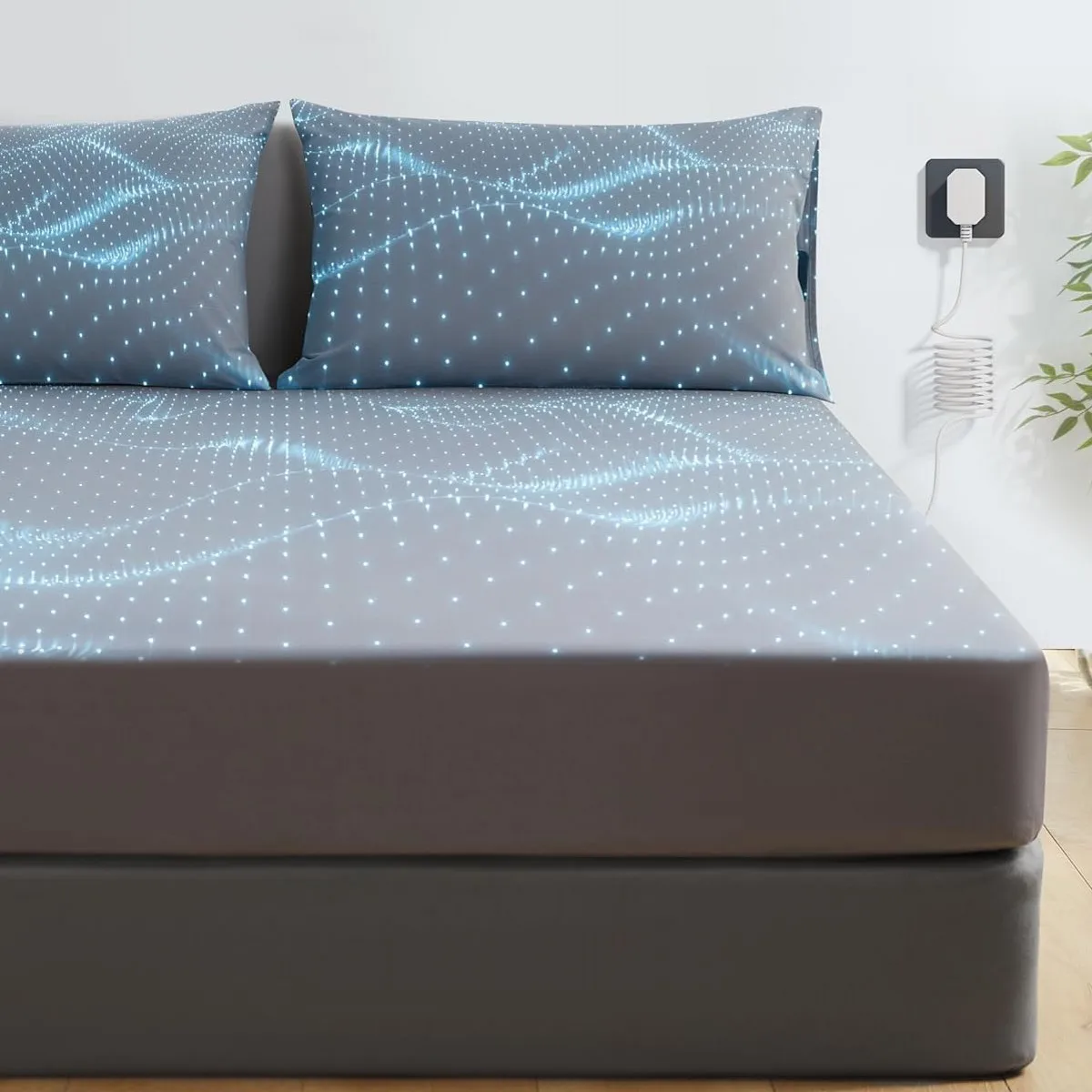 Organic Cotton Fitted Grounding Sheets With Conductive Silver Grounding Cord King Queen Size For Better Sleep Native Health