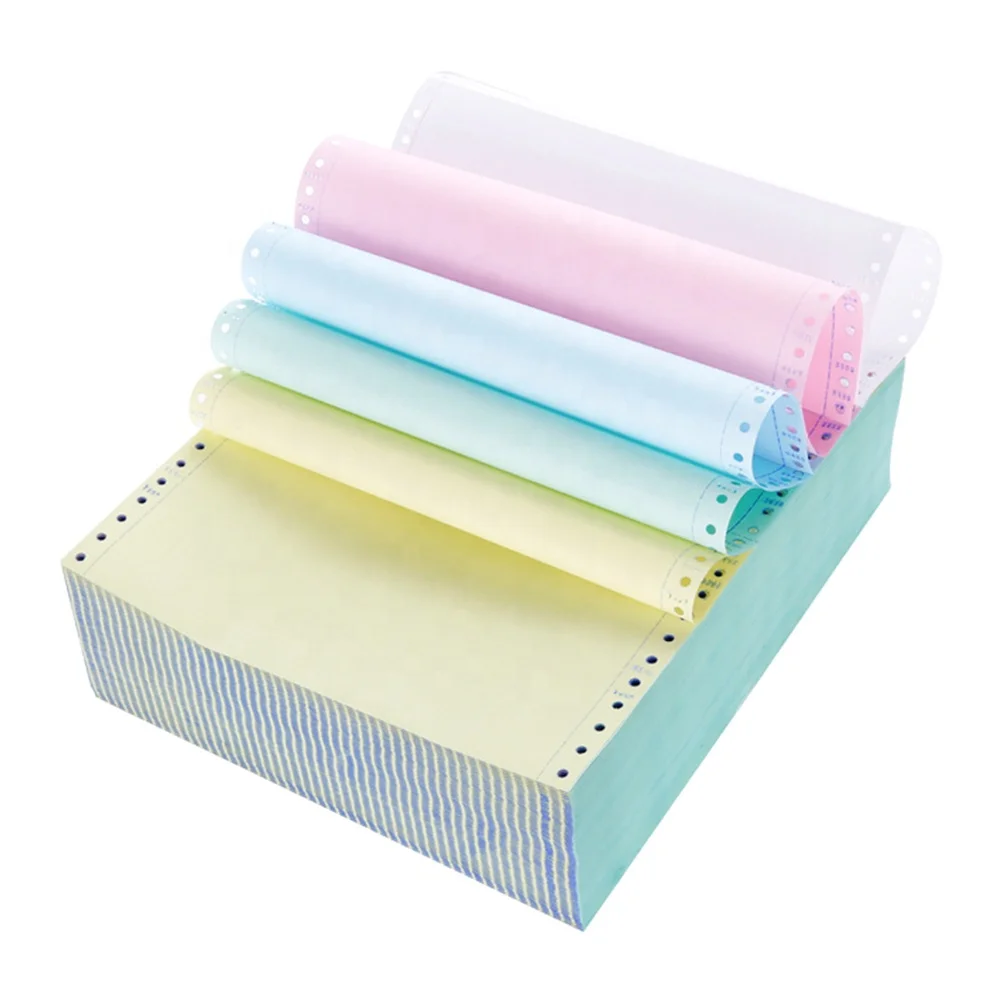 3-слойная бумага Ncr голубое черное изображение безуглеродная кассовая рулон Cb Cfb Cf копировальная