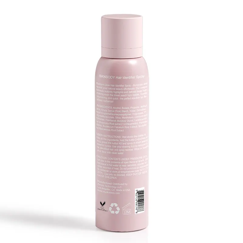 2024 Hot Selling Hair Identifier Spray  SKNBODY Custom Logo Women Facial Hair Removal Shaving Spray with dermaplaning tool