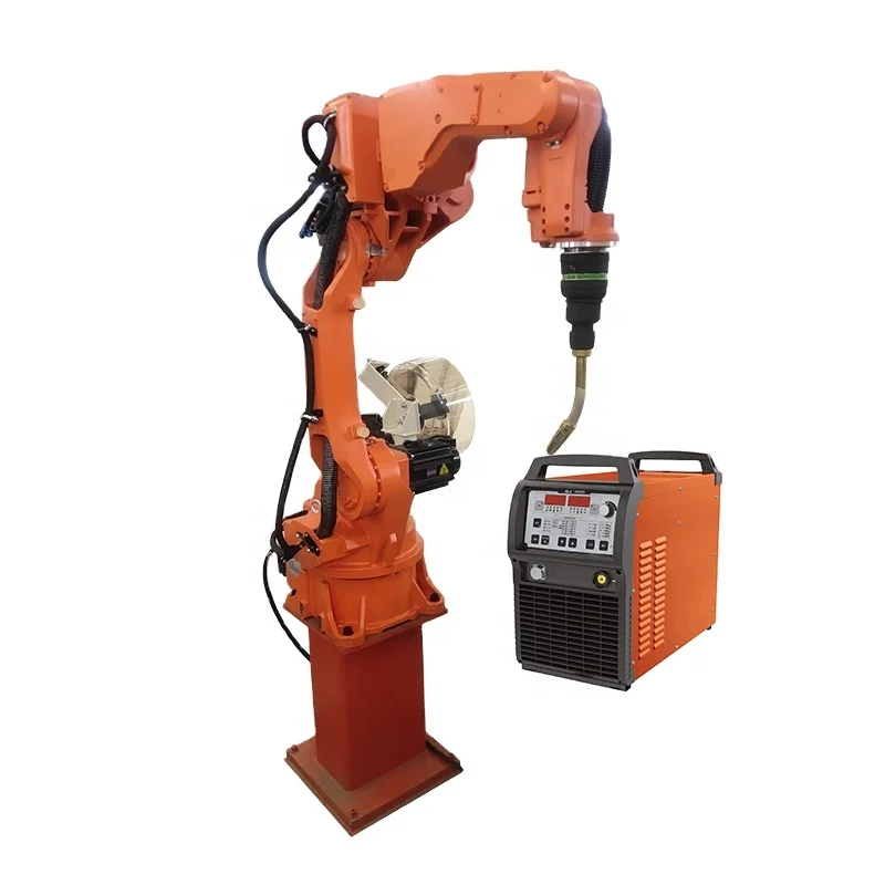 Auto CO2 MIG MAG Welding Robot With Megmeet CM350 Welder And Head And Tail Welding Positioner Workstation