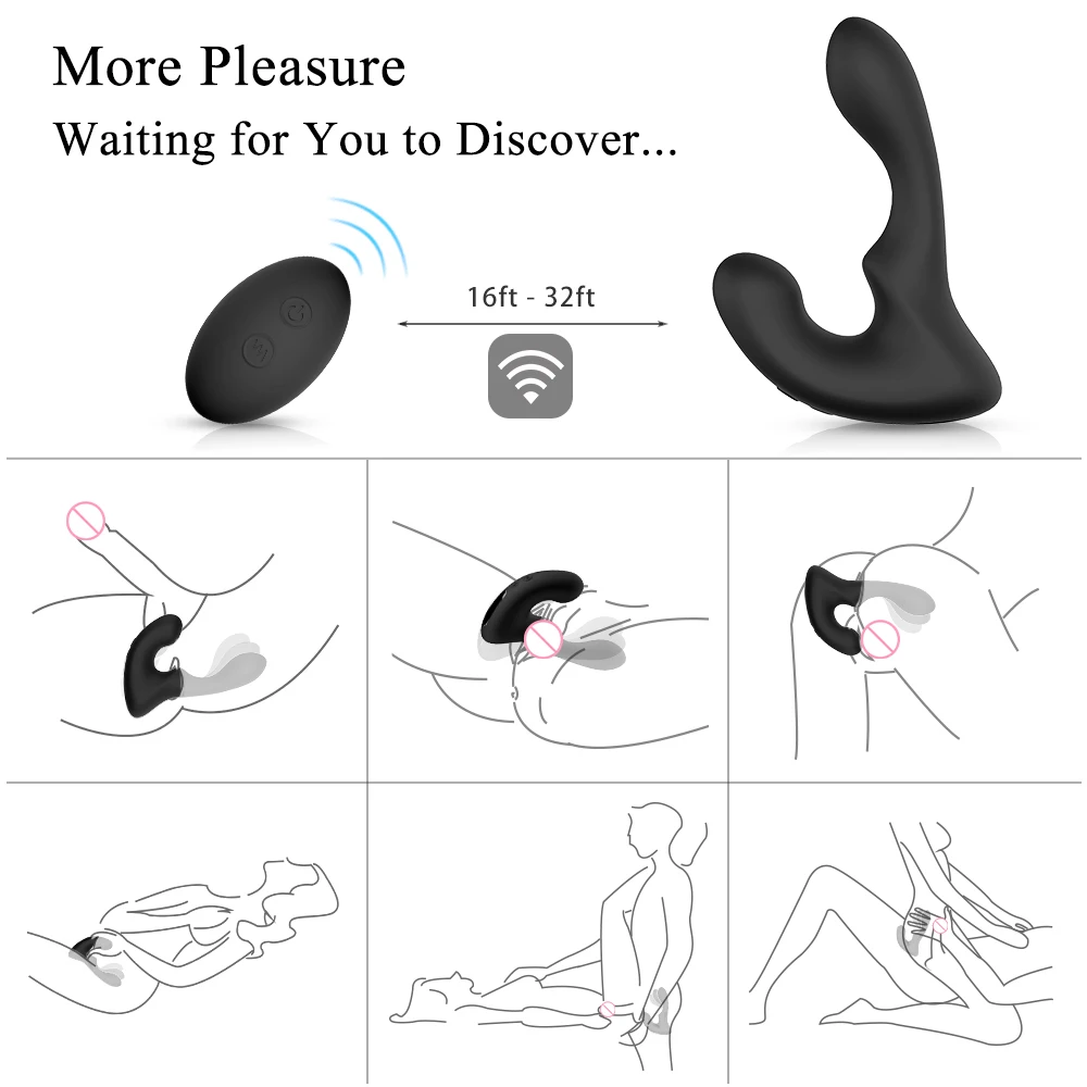 S-HANDE SOFT SILICONE plastic anal rotating vibrator testicle massager sex toy for man