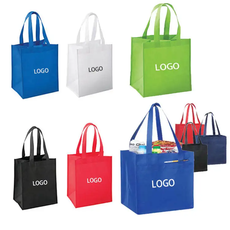 Wholesale Cheap Price Custom Logo Printed Laminated Nonwoven Bags Reusable Square Non Woven Carry Bag