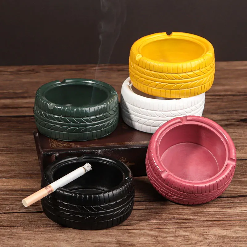 Modern Simple Creative Resin Tire Ashtray Decoration Bar Living Room Household Desk Storage Ashtray
