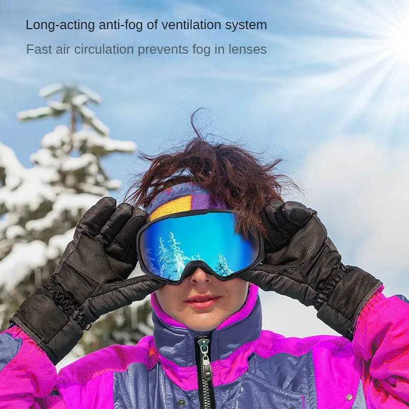 Custom Ski Glasses Girl Adult Double Layer Anti-fog Snow Goggles Spherical Ski Goggles