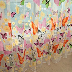Printed  Cortinas Decorative Window Screening Burnout Tulle Curtains for Living Room bedroom Balcony Voile Sheer