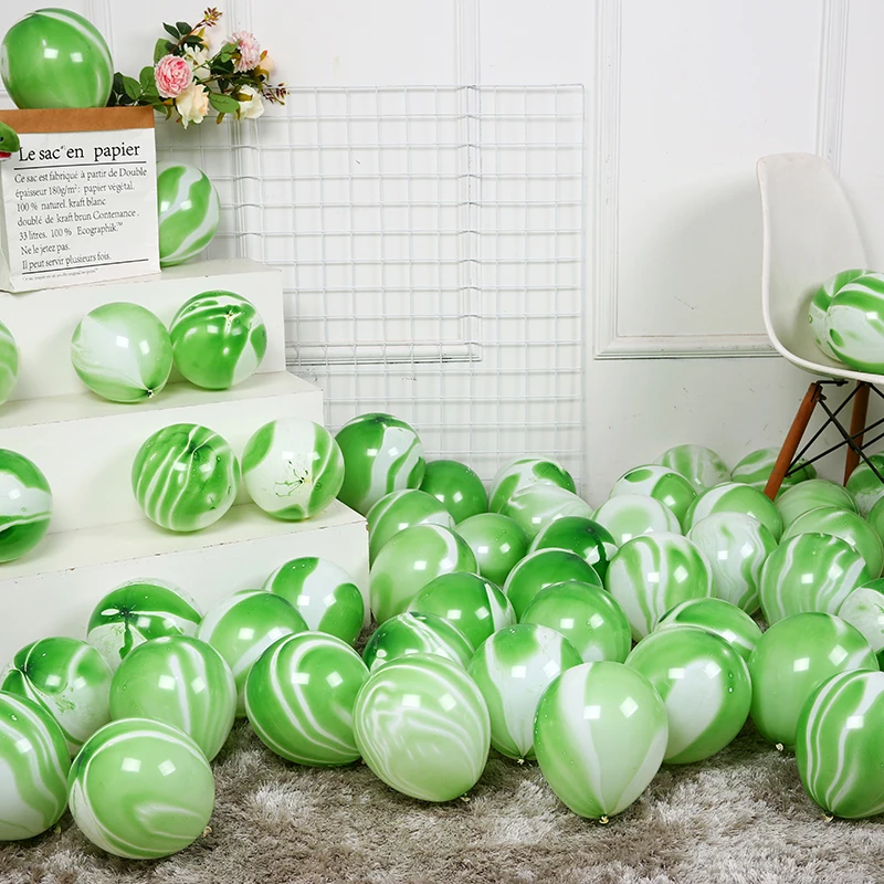 Baby Shower Birthday Party Decorations Kids Toys 12inch Chinese Agate Marble Mixed Latex Balloon Sets
