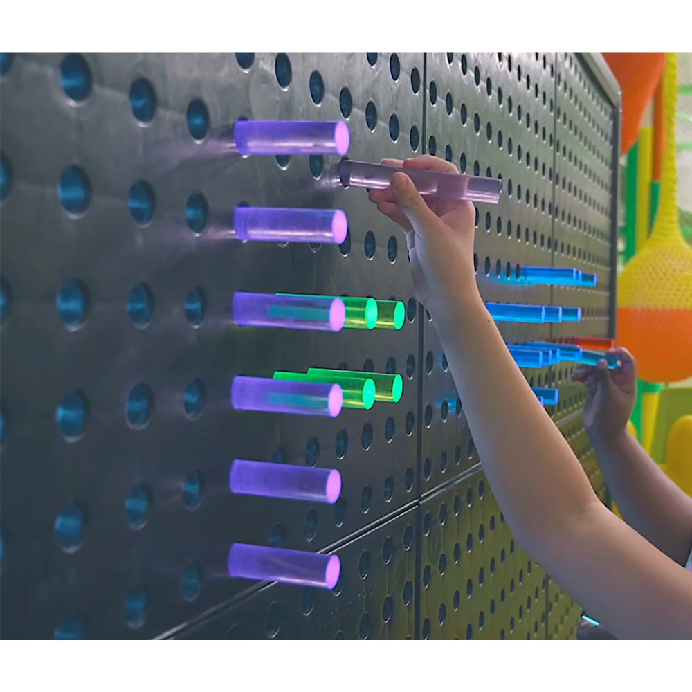 Hot Sale Kids Interactive Light Bright Wall Game Rod Light Children Wall Panels Rainbow Colors for Science Center