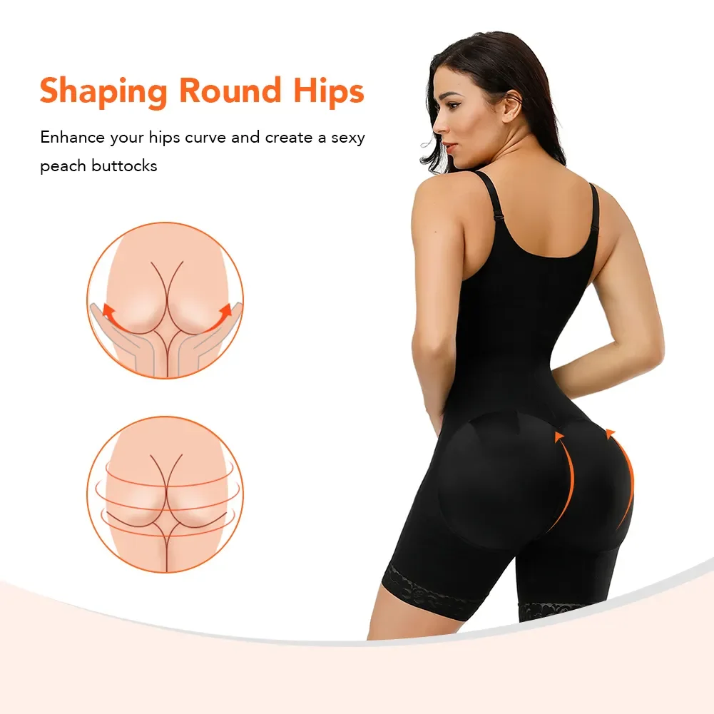 Women Body Shaper Butt Lifter Shapewear Tummy Control Waist Trainer Bodysuit Adjustable Straps Corset Shapers Seamless