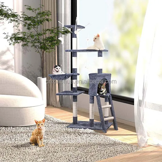 Katzenbaum Cat Climbing Frame Kitten Tree Tower Indoor Pet Activity Furniture Play House Kitty Condo Multi-Level Stable Cat Tree