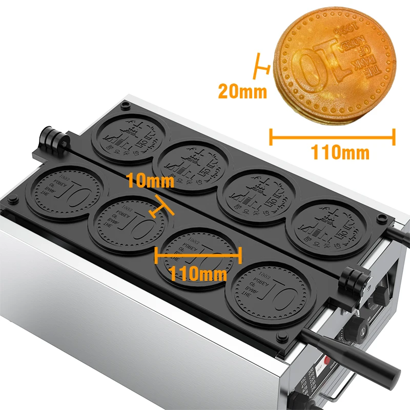 Electric Commercial Industrial Vertical Four Spaces 10 yen Coins Waffle Maker Machine
