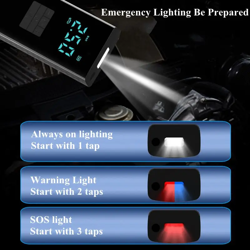 Jump Starter with Air Compressor 1500A Car Battery Jump Starter  150PSI Digital Tire Inflator 12V Auto Battery Booster