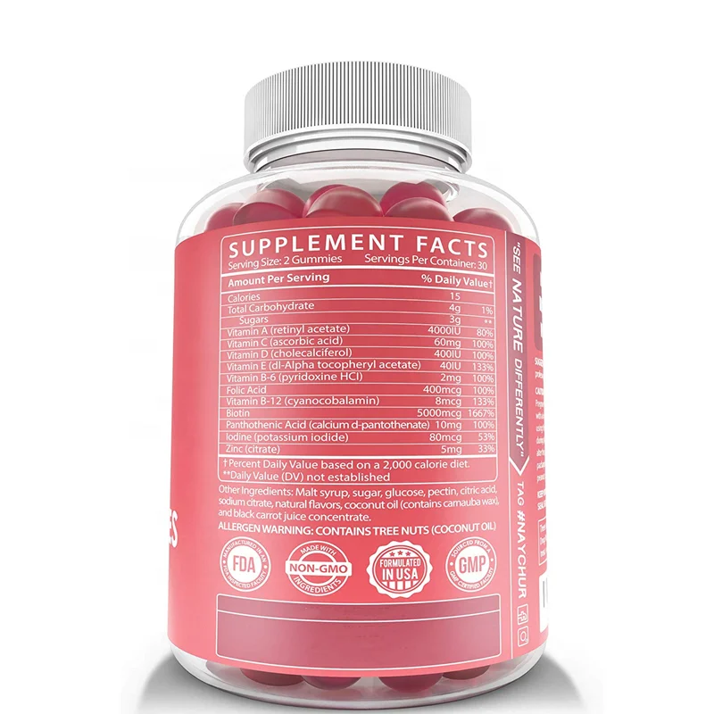 Hair Growth gummy bears Vitamins Biotin Gummies with Private Label