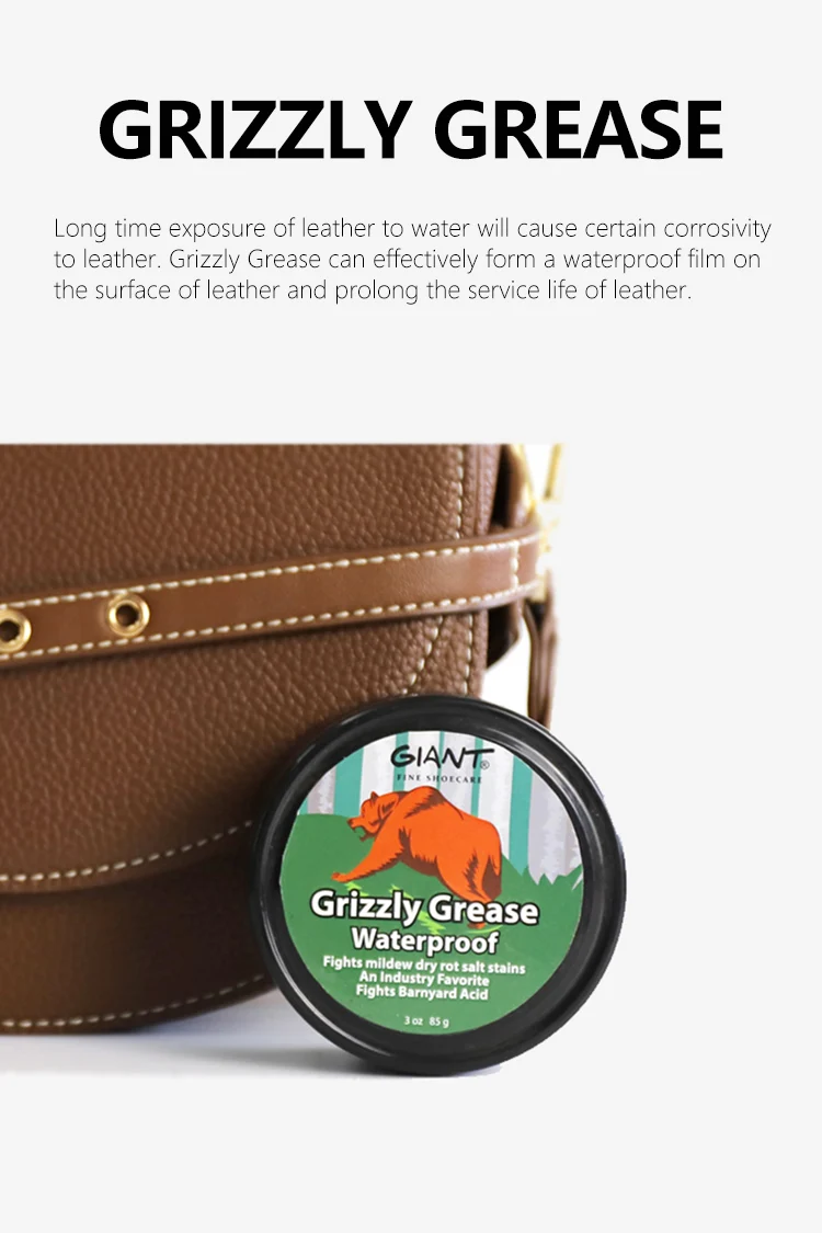 85g Lanolin natural cruelty-free formula Lubricate the shoe body nourishing shoe lasting protecting Grizzly Grease shoe care