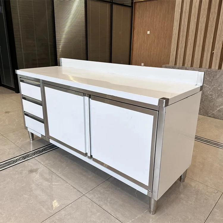 Heavy Duty Customized Size Free Standing Stainless Steel Sink Cabinet/S/S Commercial Kitchen Sink Table With Cabinet
