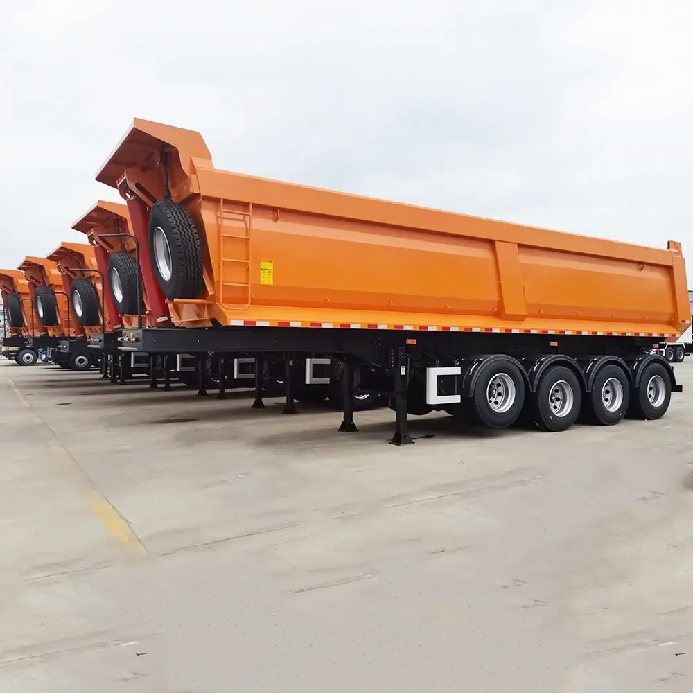 High quality rear dump semi-trailer/rollover trailer made in China factory /20 years of factory manufacturing experience