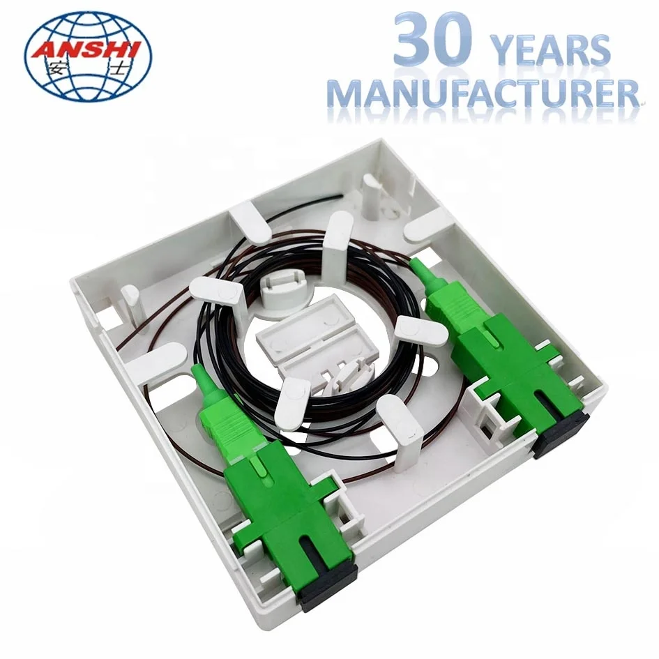 ANSHI 2 Ports SC/APC Adapter Fiber OpticFace Plate