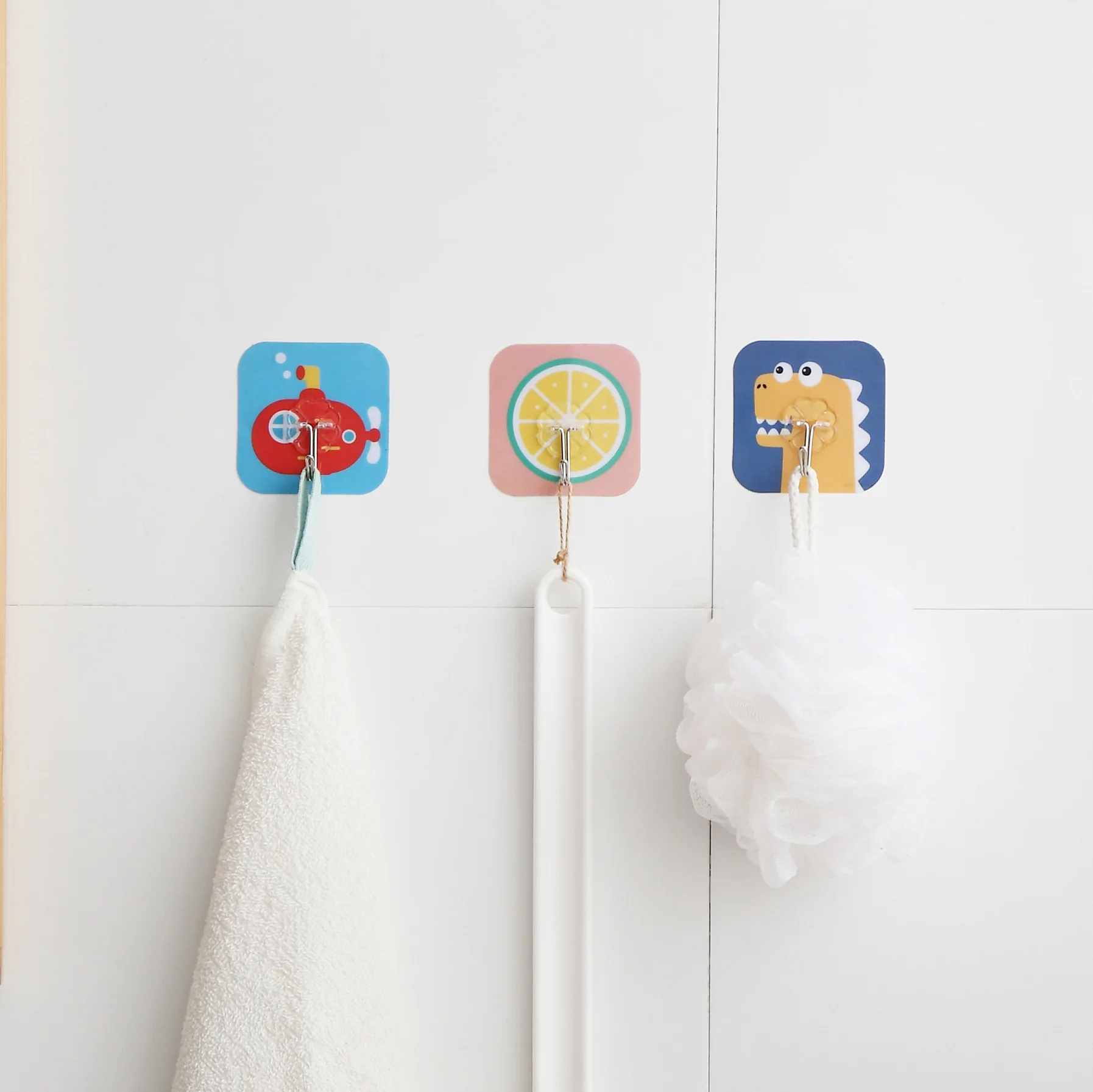 Top Selling Non-perforation Wall Hangers Hooks Creative Cartoon Bathroom Multifunctional Self Adhesive Hanging Hook