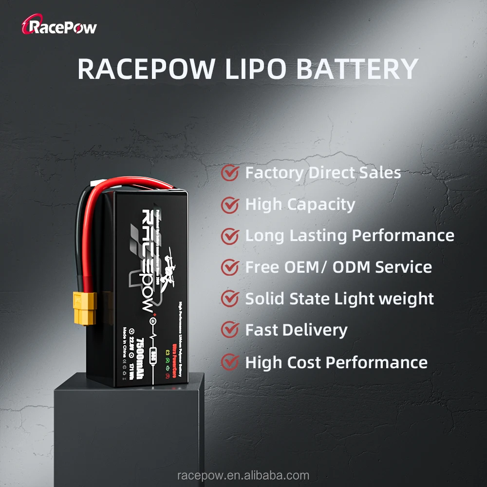 Аккумулятор Racepow для дрона 7500 мАч 6S 22 2 V 8 80C