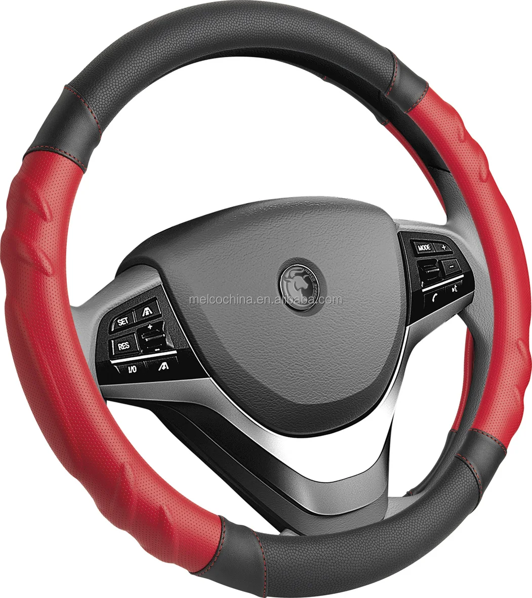 MELCO  MO24032 Universal 15 Inch Breathable Anti Slip PU leather Sport Great Grip Steering Wheel Cover