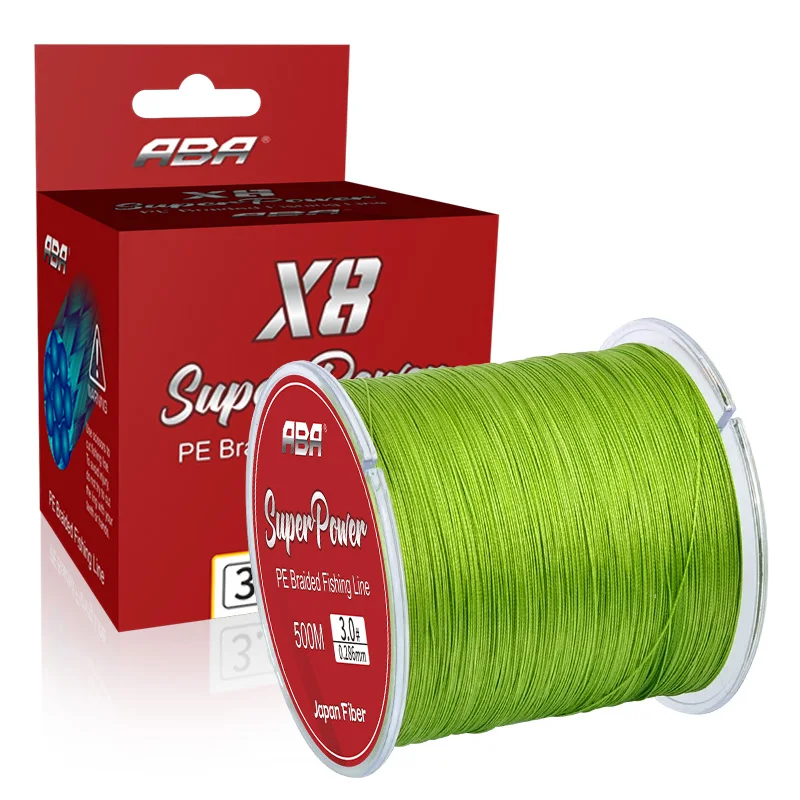ABA lake fishing 500m 8 strands braided color coated fishing line pe line
