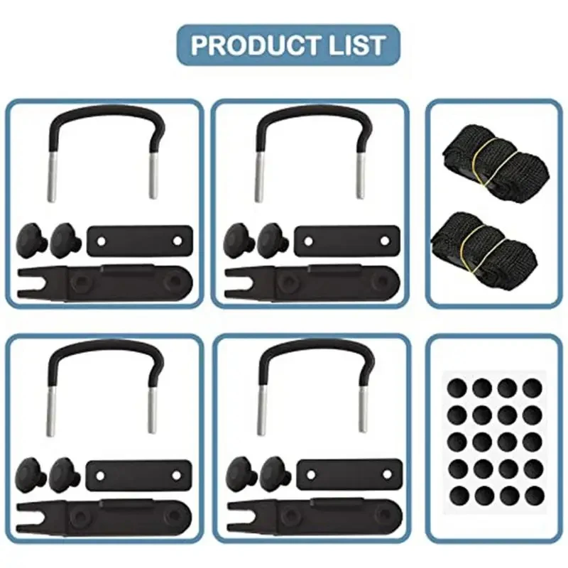 4PCS/set Stainless Steel U-Bolts Clamps Universal Roof Box Car Van Mounting Fitting Kit Car Roof Luggage Accessories