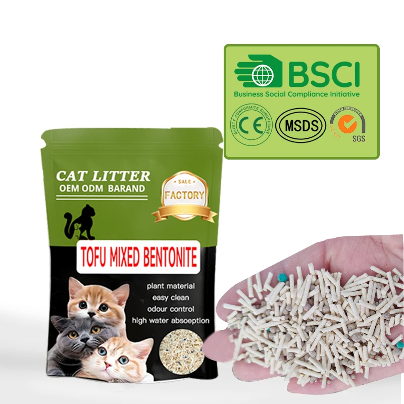 Wholesale Lower Price High Absorbent Tofu Cat Litter Dust Free  Mixed Cat Litter 2.5kg Customized Tofu Litter