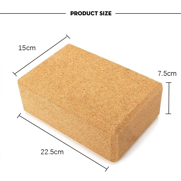 
Cork Yoga Block High Density Pilates Brick Stretch Aid Gym Sports Fitness Exercise Yoga Block 