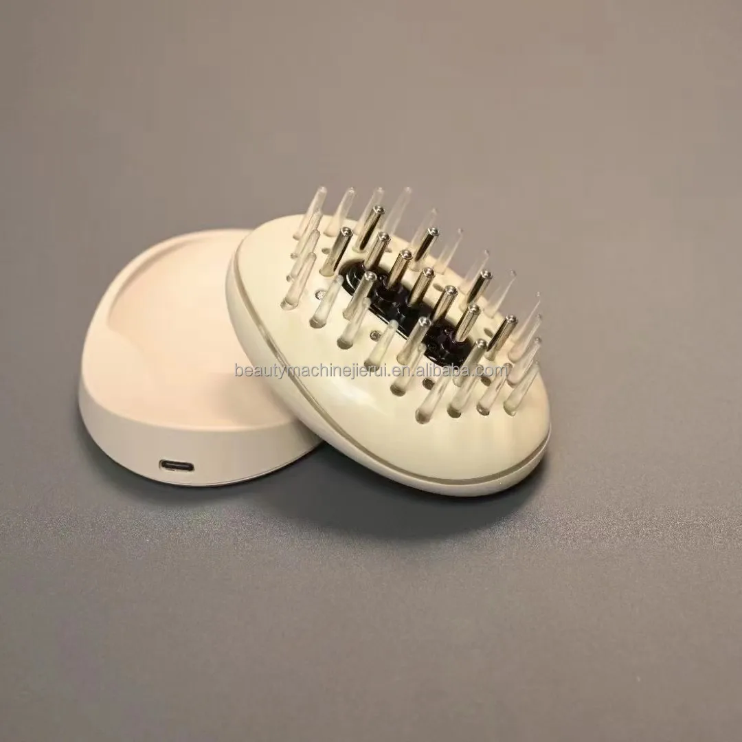 Hair loss treatment 650nm red light therapy electric diode tonic brush vibration scalp laser hair growth comb