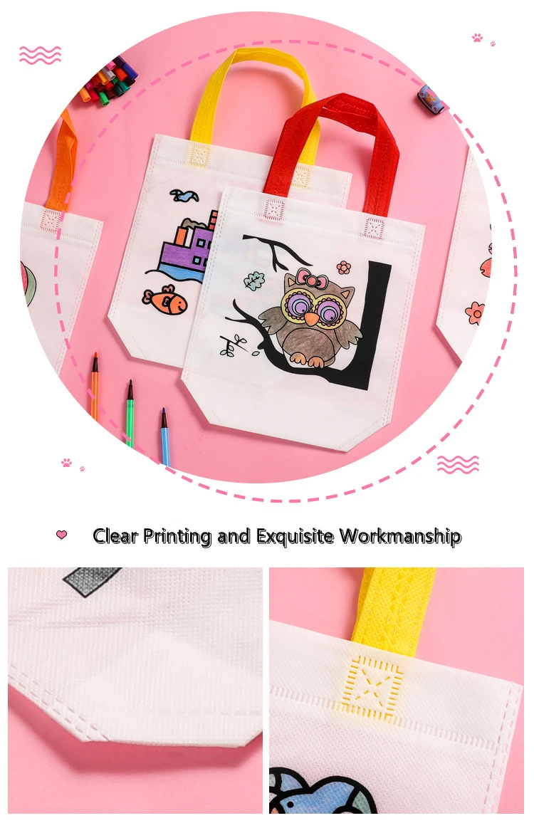 Детская раскраска многоразовая для вечеринки Goodie «сделай сам» Сумка рисования граффити Нетканый экологически чистый материал набор ручной работы детей