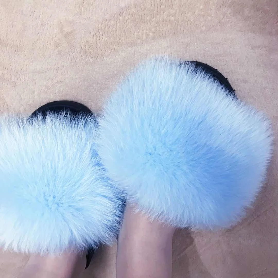 
Slipper accessories fur fox fur slides baby fox fur slides 