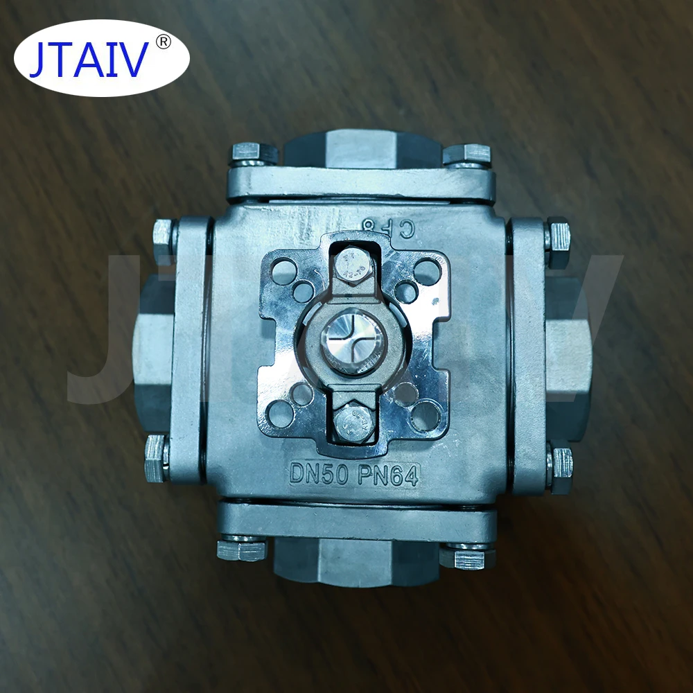 JTAIV Stainless steel welded four way ball valve threaded internal thread type