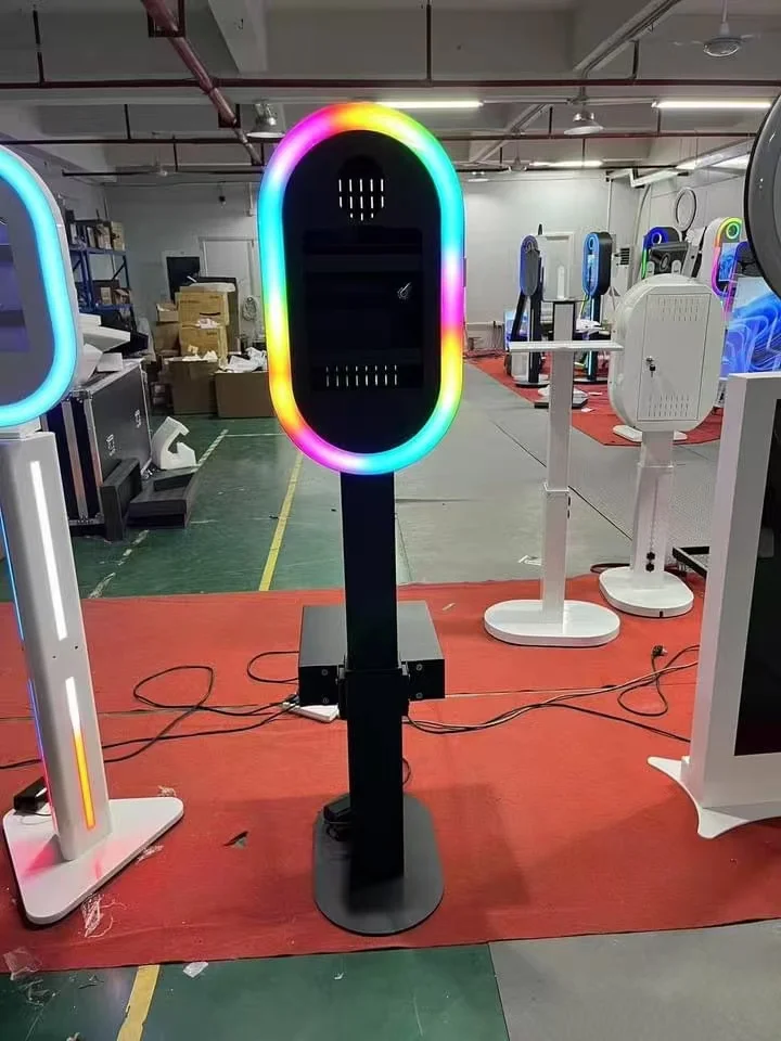 Hot Sale Lifting Elliptical iPad Photo Booth Stand Portable Photo Booth Suitable for Weddings and Parties mirror photo booth