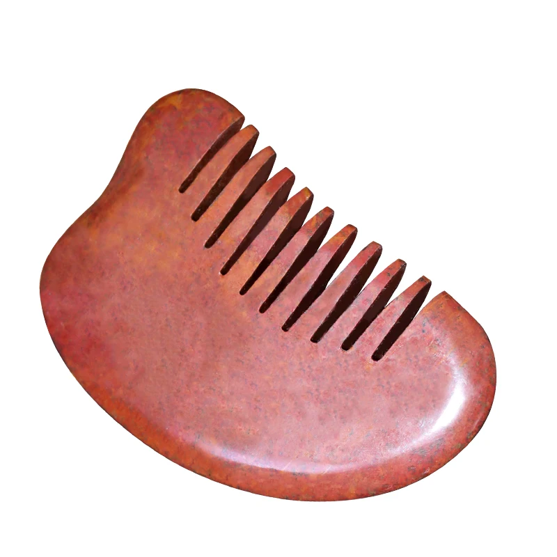 High Quality Chinese Massage Products Red Bian Stone Scraping Comb