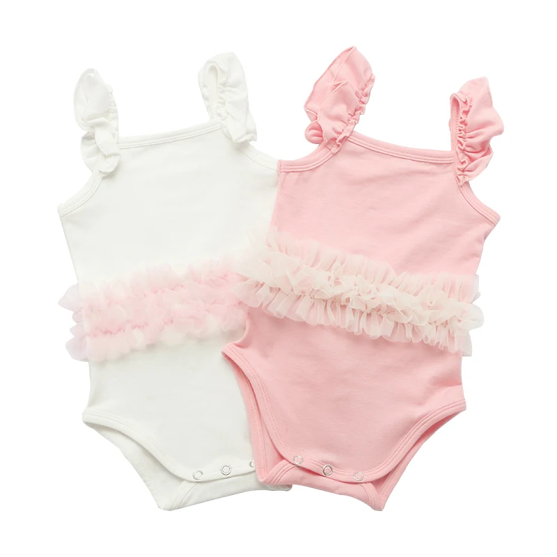 2024 Newest Baby Girl Clothe Net yarn decoration Baby girl Clothes Baby Clothing Sets Rompers Newborn Cotton NB-5T