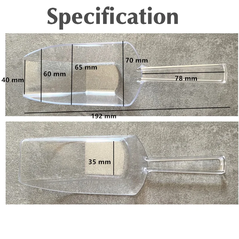 IC-2152 Kitchen Bar Party Wedding Ice Bath Food Candy Sugar Multi-purpose 40Z Clear Plastic Kitchen Scoop